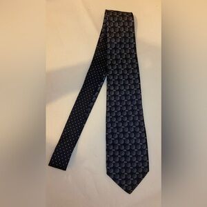 Versace Navy and Silver Geometric Silk Tie